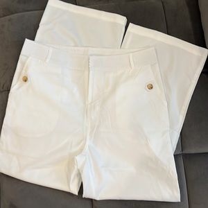 NEW White Cropped Flare Trouser Pant Never Worn